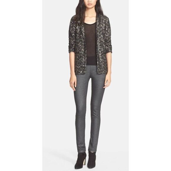 ZADIG & VOLTAIRE 34 US XS Pharly Shiny Leggings in Black Silver Sparkle - Picture 3 of 10